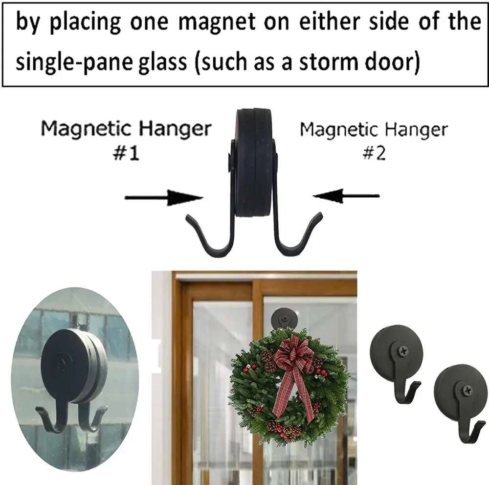 Seasonal Wreath Hanger Over The Steel Door－secures Wreaths And