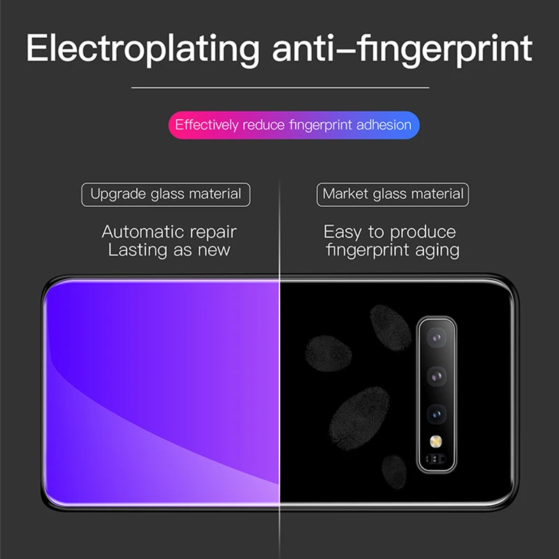 Роскошный градиентный закаленное стекло чехол для телефона samsung Galaxy S Note 8 9 10 Plus S10E S105G защитный чехол