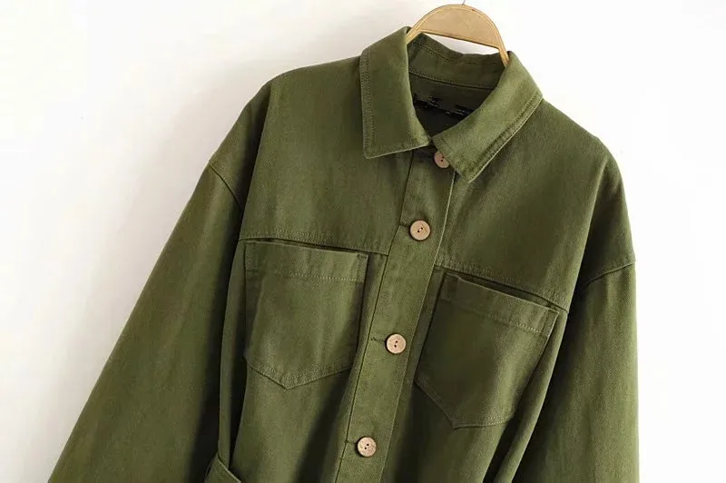 Very best  Withered autumn england vintage army sashes pockets cargo jacket casaco feminino jaqueta feminina f