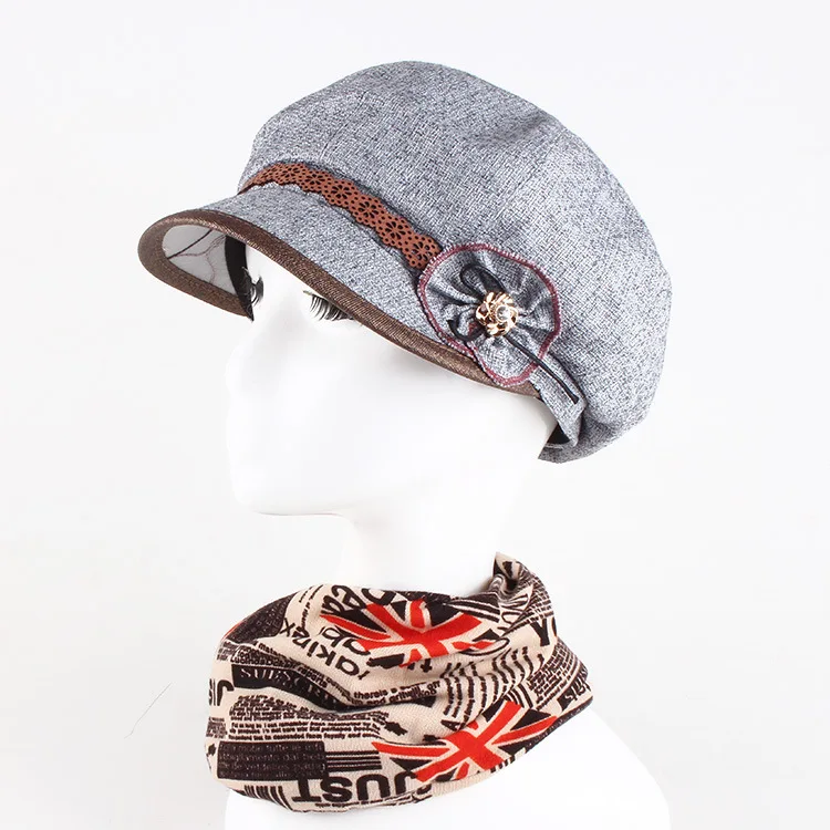Модная женская шапка шапки осень/зима для женщин новая восьмиугольная шляпа художника винтажная английская художница