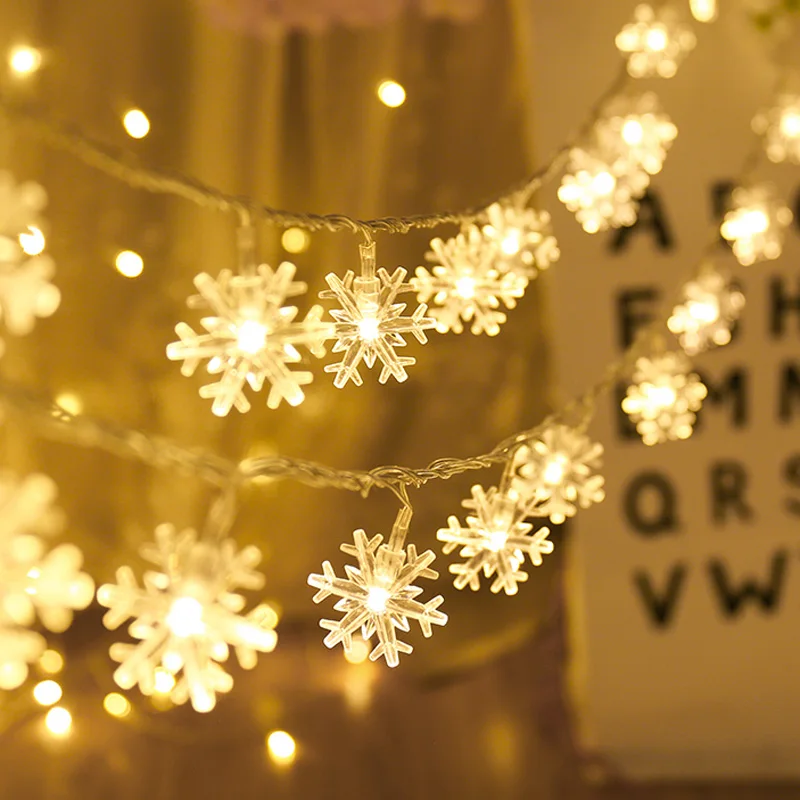 

2019 LED Garland Holiday Snowflakes String Fairy Lights Battery powered Hanging Ornaments Christmas Tree Party Home Decoration