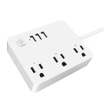 

Household Power Socket Strip Home Electronics Charging 3 USB 3 Outlet Dorm Room Multi Plug Extender With Safety Door US Plug