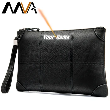 

MVA Men Wallet Long Man Leather Wallet Genuine Fashion Mens Clutch Bag Casual Pure Leather Wallets For Men Card Engraved 8699