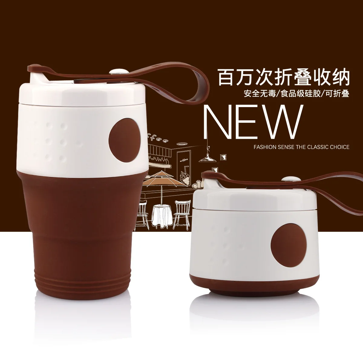 

Customizable Gift New Style Folding Coffee Cup Outdoor Sports Portable Mini Cup Creative Travel Water Bottle