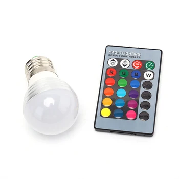 

3W RGB Led Light Spotlight E27 16 Change Color Flash Light Bulb Lamp IR Remote
