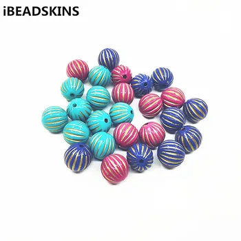 

New arrival! 14mm 320pcs Acrylic Hot stamping round stripe beads for Necklace,Earrings parts,hand Made Jewelry DIY