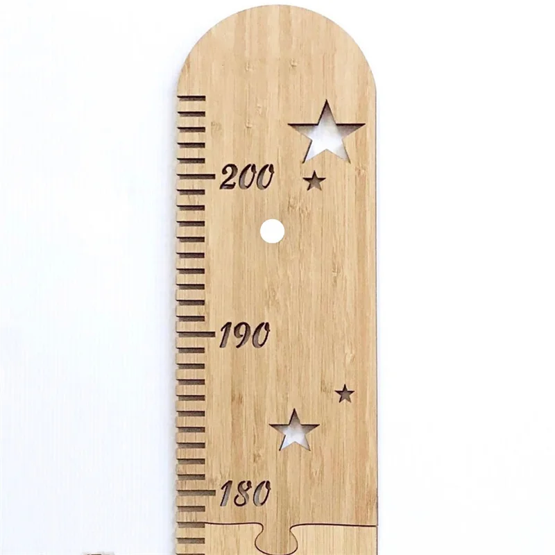 5Pc Nordic Wooden Kids Height Growth Chart Ruler for Boys and Girls Height Gauge Room Decoration Wall Meter Measurement Stickers