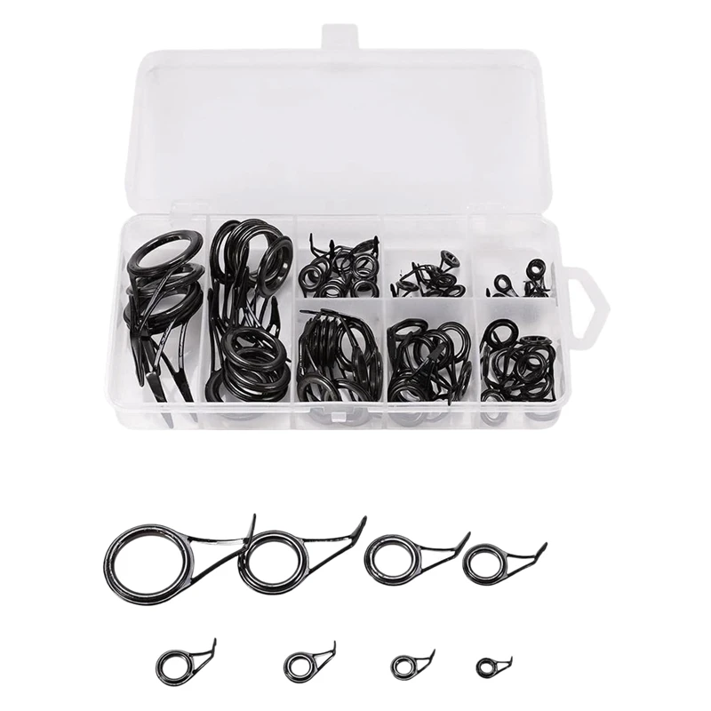 75Pcs Fishing Rod Guides Ceramics Bait Casting Rod Guides Rings Guide