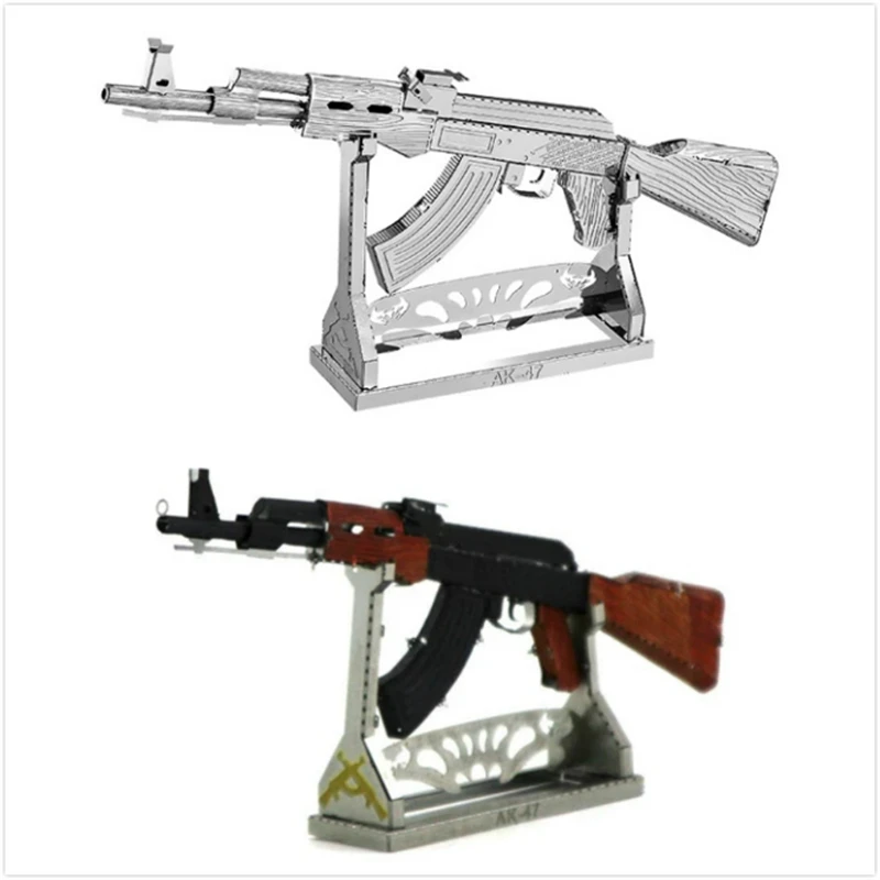AK-47 Штурмовая винтовка 3D металлические Пазлы AK47 наборы моделей DIY лазерная резка