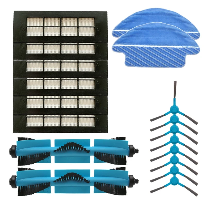 

Roller Brush Side Brush Mop Robot Sweeper Accessories Replacement for Conga 3090 Vacuum Cleaner 18