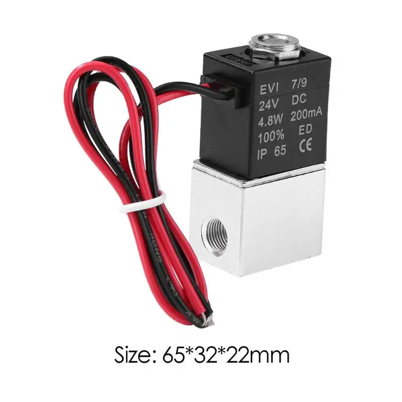 DC24V алюминиевый электромагнитный клапан 2 способа прямого действия N/C нормально закрытый клапан