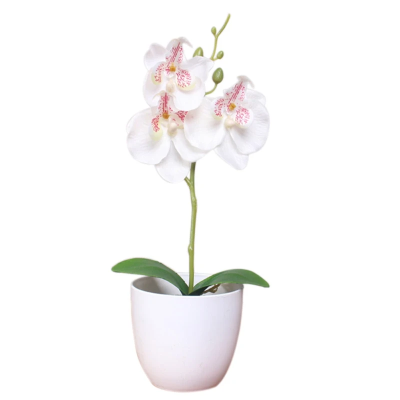 1 компл. Фаленопсис Моделирование цветок в горшках искусственные цветы, орхидеи+ лист пены+ пластиковая ваза домашний декор бонсай подарок