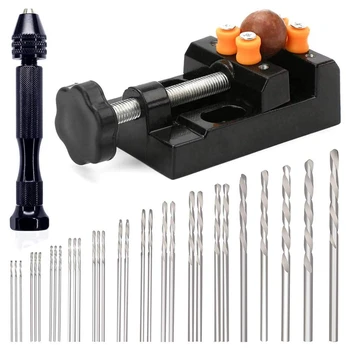 

GTBL 32Pcs Pin Drill Set, Universal Multiple Size Pin Vice With A Mini Carving Clamp For Craft Carving,Diy,Woodworking,Jewelry O