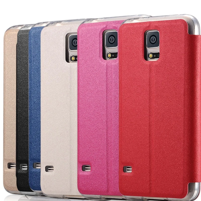 Кожаный флип чехол с окошком для Samsung Galaxy A3 A5 A6 A7 A8 J5 J7 J510 J710 MAX G530 J6 J4 plus функция