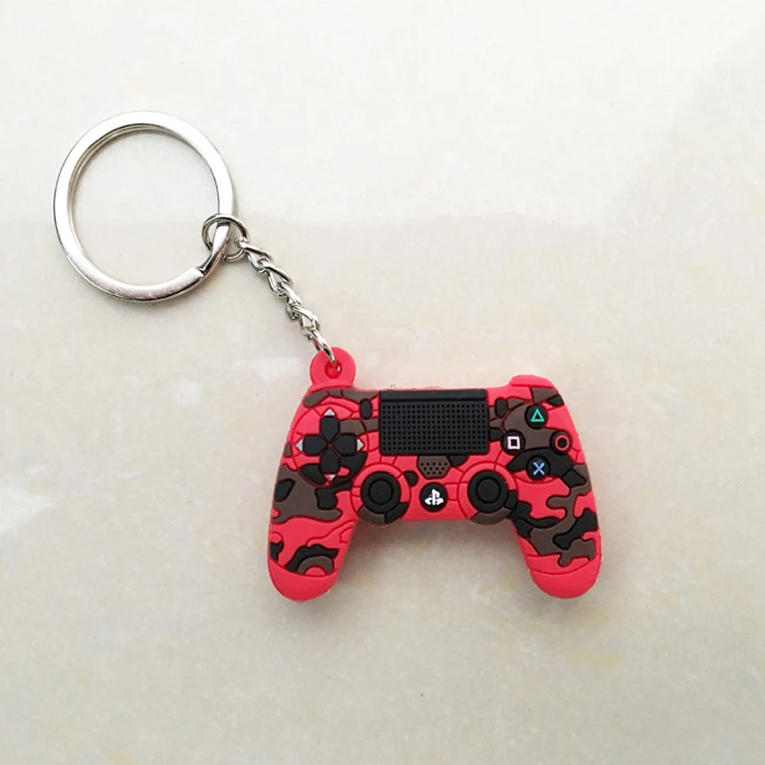 Mini Game Controller Keychain Portable PVC Soft Rubber Game Console Key Ring Hanging Backpack Pendant New Year Christmas Gift 
