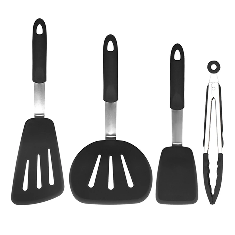2 Pcs Silicone Turners Spatula Set Pancake Flippers Non Stick Rubber Kitchen Utensil For Cooking Fish Steak Eggs Wholesale Turners Aliexpress