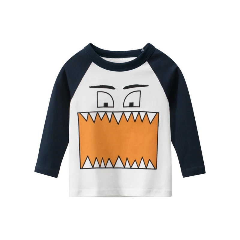 

Spring and autumn 2020 Cotton Children's Long Sleeve T-shirt Cartoon Cartoon Pattern Crew Neck T-shirt Sports T-shirt