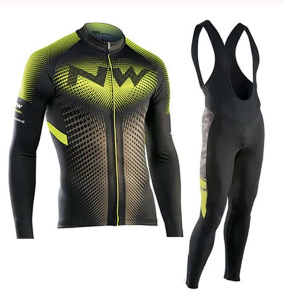 NW с длинным рукавом комплект велосипедной одежды Northwave Pro team Jersey мужской костюм дышащий Открытый спортивный велосипед MTB Одежда paded 5