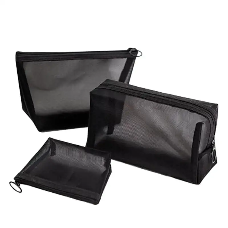 3Pcs Travel Storage Bags Portable Delicate Durable Zipper Storage Pouches For Camping Black Color High Quality Makeup Tool Kit 3Pcs Travel Storage Bags Portable Delicate Durable Zipper Storage Pouches For Camping Black Color High Quality Makeup Tool Kit