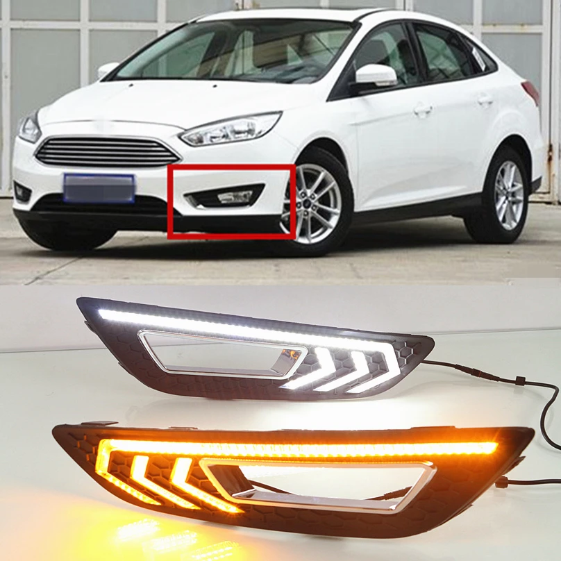 2 шт. автомобильные светодиодсветодиодный дневные ходовые огни для Ford Focus 3 mk3 2015