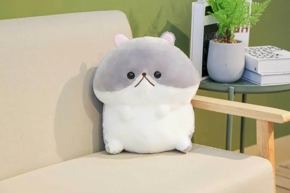 33/43 см для ухода за ребенком для мам kawaii Angry Хомяк Плюшевые игрушки Мягкая Подушка для животных плюшевая Милая диванную подушку для детей детские подарки на день рождения - Цвет: Серый