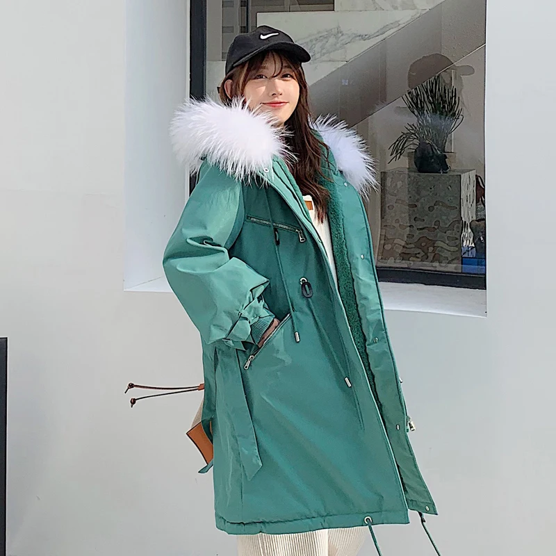 Высококачественная зимняя куртка женская с длинным флисовым подкладом теплая утепленная женская куртка длинная с капюшоном с меховым воротником Дамская парка
