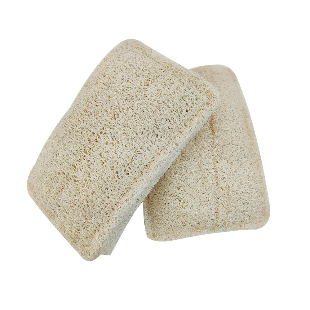 

2PCS Eco Kitchen Sponge New Pure Handmade Multilayer Natural Loofah Scrubber Anti-oil Dish Cleaning Brush