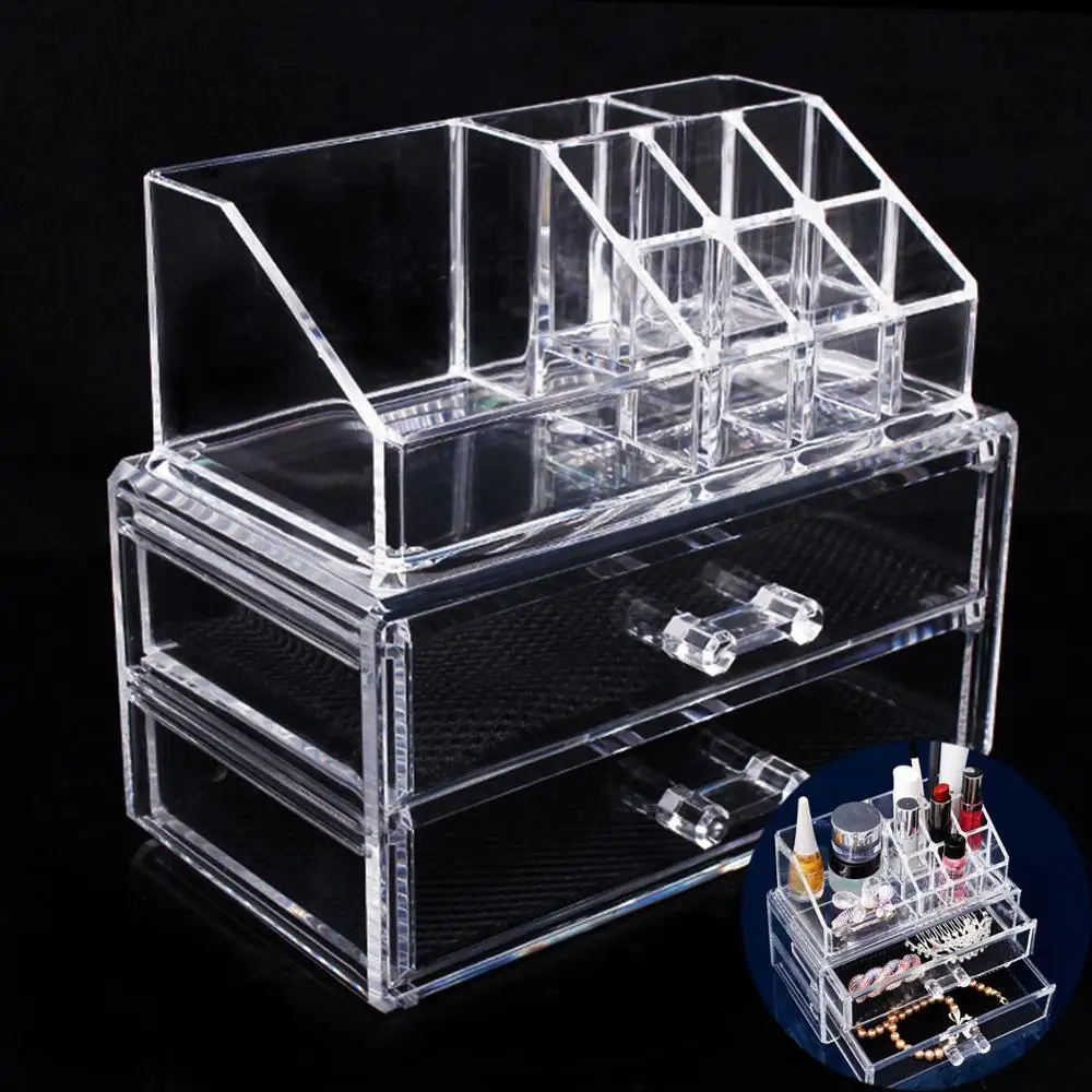 Portable Transparent Makeup Organizer Storage Box Acrylic Makeup Display Organizer Holder Drawers Box for Makeup Storage Case Portable Transparent Makeup Organizer Storage Box Acrylic Makeup Display Organizer Holder Drawers Box for Makeup Storage Case