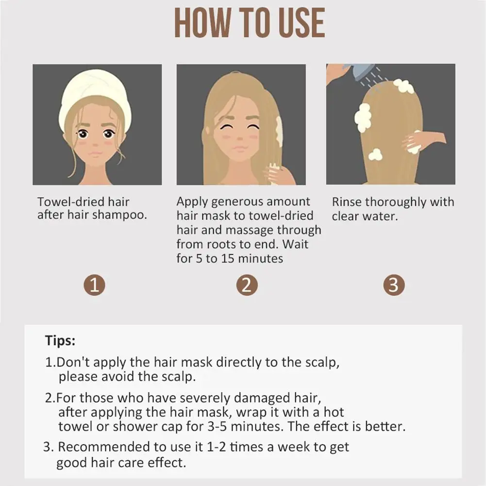 50ML Hair Treatment Mask Repairs Damage Hair Root Nutrition Soft Baking Oil Repairing Hair & Scalp Mask