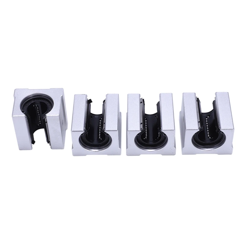 4x алюминиевый линейный раздвижной блок Motion Router Solid block C серебристый(SBR20UU, 20 мм