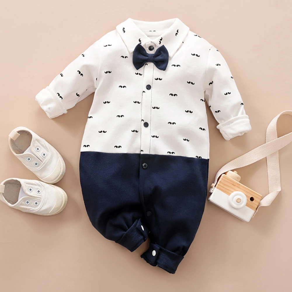 Cotton baby suit Malapina Newborn Baby Boy Rompers Summer Clothes Infant Short Sleeve Jumpsuit Overalls Outfit with Bow Tie Toddler Girl Clothing black baby bodysuits	