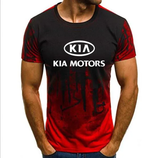 KIA Motors Для мужчин Для женщин летние одноцветные джинсовые платья-комбинезоны KIA футболка Motors короткий рукав Повседневное, верхняя одежда, модная футболка с принтом камуфляж