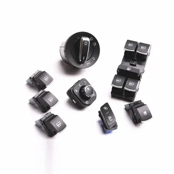 

COSTLYSEED 1KD 959 833 1K0962125B Car Chrome Electronic Window Glass Switch Control Button Set For Golf MK5 Rabbit