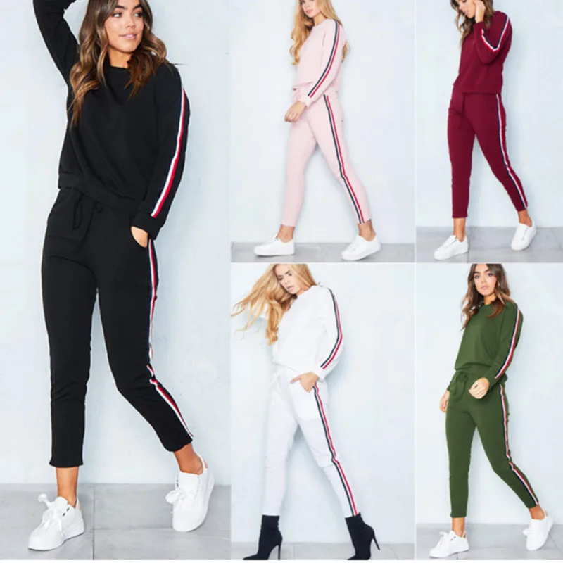 5 цветов Простой модный стиль женский свитер для спорта Блейзер и брюки комплект из двух предметов женский сексуальный Повседневный Спортивный костюм для женщин s-xl