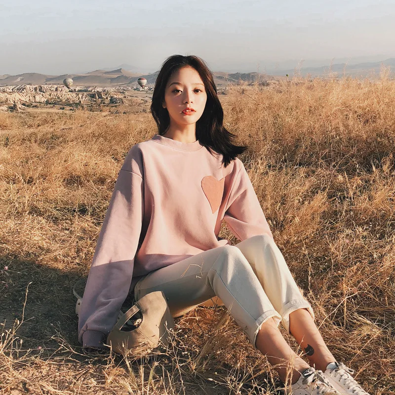 

2020 New Style Long-sleeved Sweater Women's Spring And Autumn Korean-style Loose-Fit CEC Hooded Pullover Coat Fashion INS Lazine