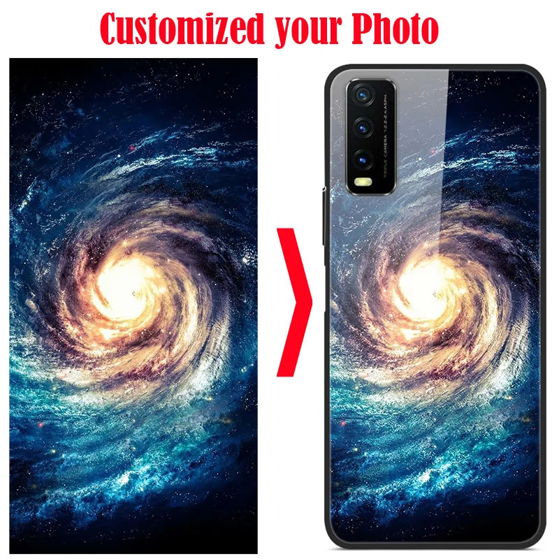 Индивидуальный DIY стеклянный чехол для телефона Vivo Y20 Y81 Y17 Y15 Y12 A37 Z5X Z1 Pro v15 Y91C Y91I X23 V9