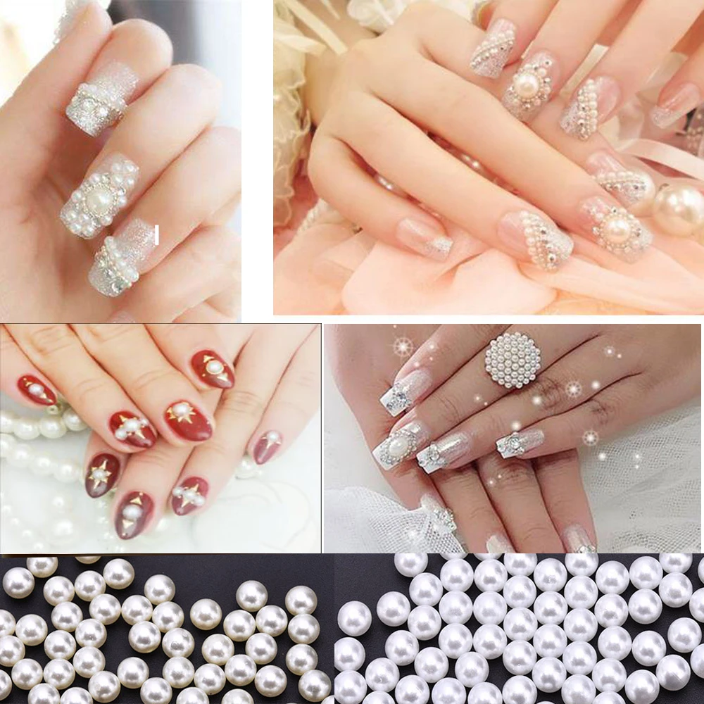 New Half Pearl Flower Shape Mix Colors White Ivory Color Imitation Pearls  Flatback For Nail Art DIY Decorations Accessories - AliExpress