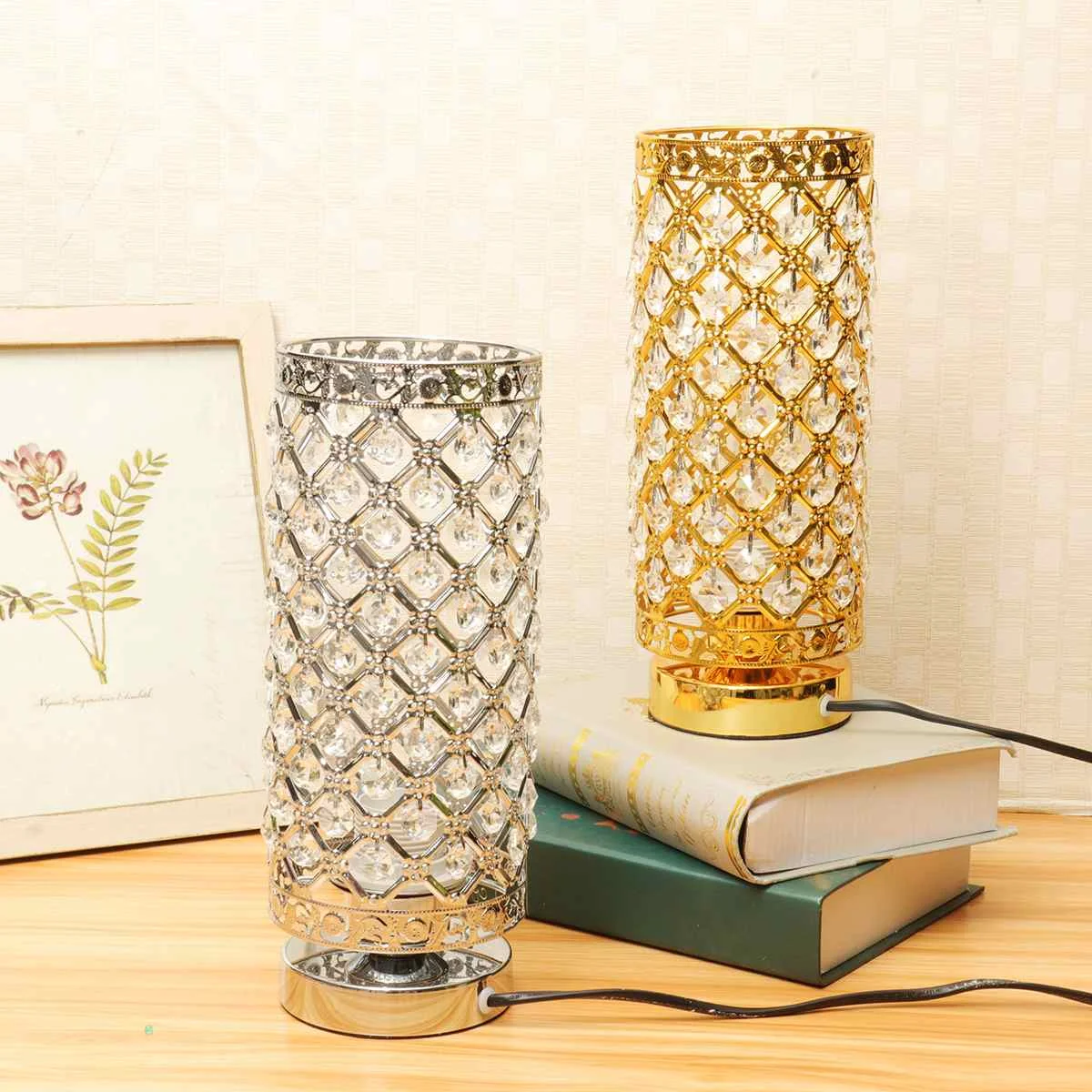 Moderne cristal bureau lampe de Table lumière à côté de la lampe de nuit E27 support maison chambre décoration réglable éclairage intérieur ► Photo 3/6