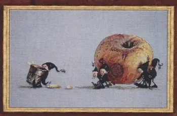 

100% egypt cotton Counted Cross Stitch Kit Nimue Pomme Elfin Four Elfins and Apple Fairy Fairies nium