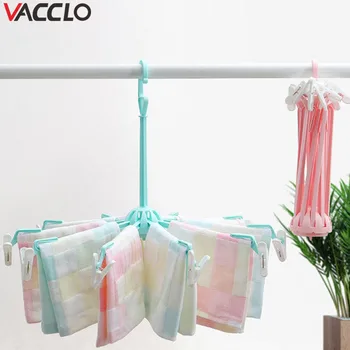 

Vacclo Household Folding Umbrella Baby Clothes Drying Rack 10 Clips Foldable Cloth Rack Towel Socks Organizer Storage Rack