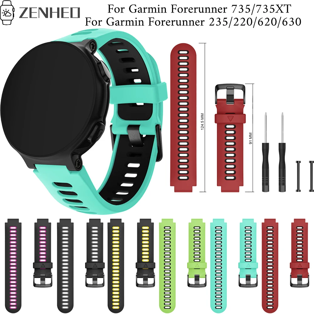 

For Garmin Forerunner 235/220/620/630 Smart Watch replacement silicone band For Garmin Forerunner 735/735XT bracelet accessories