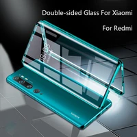 360 magnetische Adsorption Metall Fall Für Xiaomi Redmi Hinweis 10 9 8 7 K20 Pro 8T 9A 8A Mi hinweis 10 Lite Poco X3NFC F2 Pro Glas Abdeckung