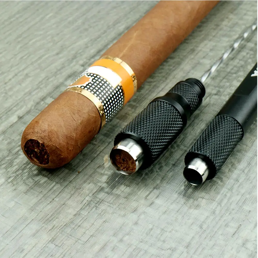COHIBA резак для сигар гаджеты портативный карманный металлический клинок пуля отверстие с сверло для сигары аксессуары для сигар инструмент CLH-3995