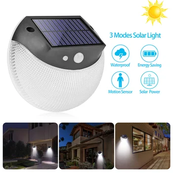 

1/3 Modes LED Solar Wall Lamp Outdoor Solar Light Waterproof Human Motion Smart Sensor Light for Garden Yard Street Pathway