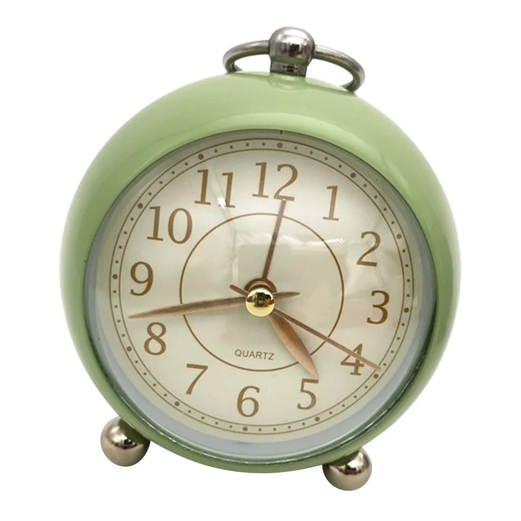 Alarm Clock Home Decor Bedside Desk Clock Vintage Silent Mute Quartz Analog Battery Operated Non-Ticking for Kids Bedroom