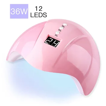 

36W Nail Dryer 12 Leds Nail Lamp LED UV Lamp For All Gels UV Lamp for Nail Machine Curing 30s/60s/90s Timer Nail Art Tool