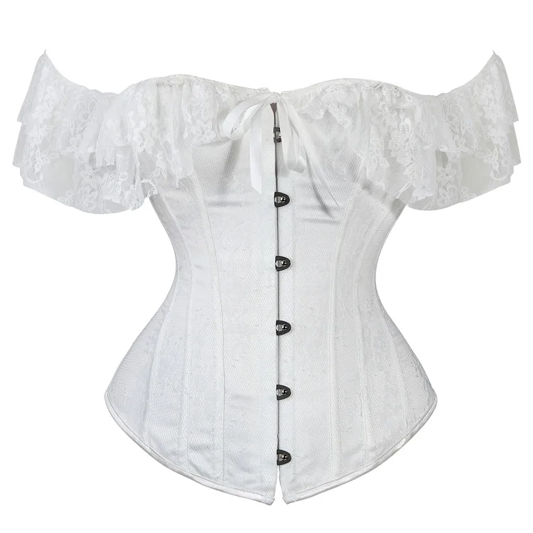 Corset Top Sexy Steampunk Halloween Lace For Women Overbust Palace Off Shoulder Costume Bustier Crop Woman | Женская одежда