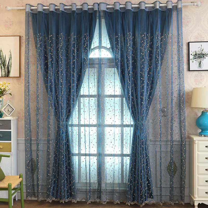 SCOFEEL HOME 1 Panel Top Lace Window Curtain Drape for Living Room