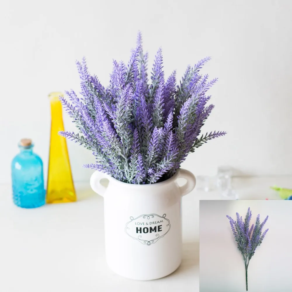 1pc Plastic Romantic Artificial Lavender Flower Simulation Fake Flowers Bouquet Wedding Birthday Party Home Decoration | Дом и сад