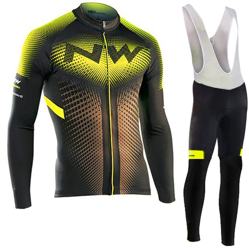 2019NW профессиональная футболка для верховой езды дышащий горный велосипед Весенний костюм с длинными рукавами Maillot велосипедный сервис - Цвет: Long sleeve suit
